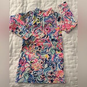 Lilly Pulitzer Girl’s Quarter Zip Long Sleeve Dress - Size 6/7 (M)